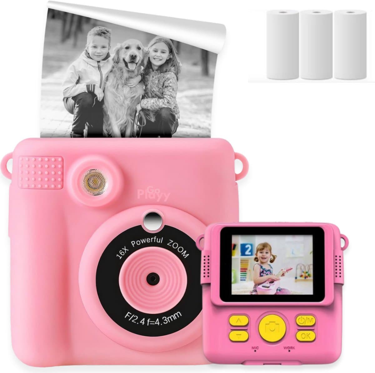 Digitale Instant Kindercamera Montessori speelgoed 10-in-1 Interactieve Speelgoed Camera - Educatief speelgoed met Smartgames - Kinderspeelgoed 4 Jaar tot 10 Jaar. Fototoestel voor Kinderen – Roze