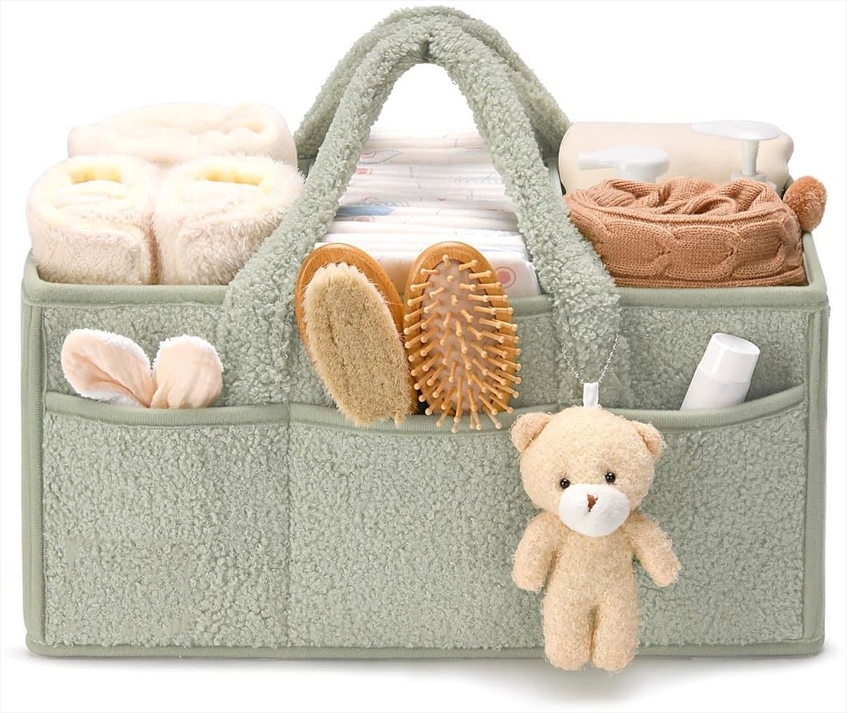 Luiertas - Babykameraccessoires Luiermand - Opbergmand Voor Luiers En Doekjes - Opbergtas - Lichtgroen - afbeelding 1