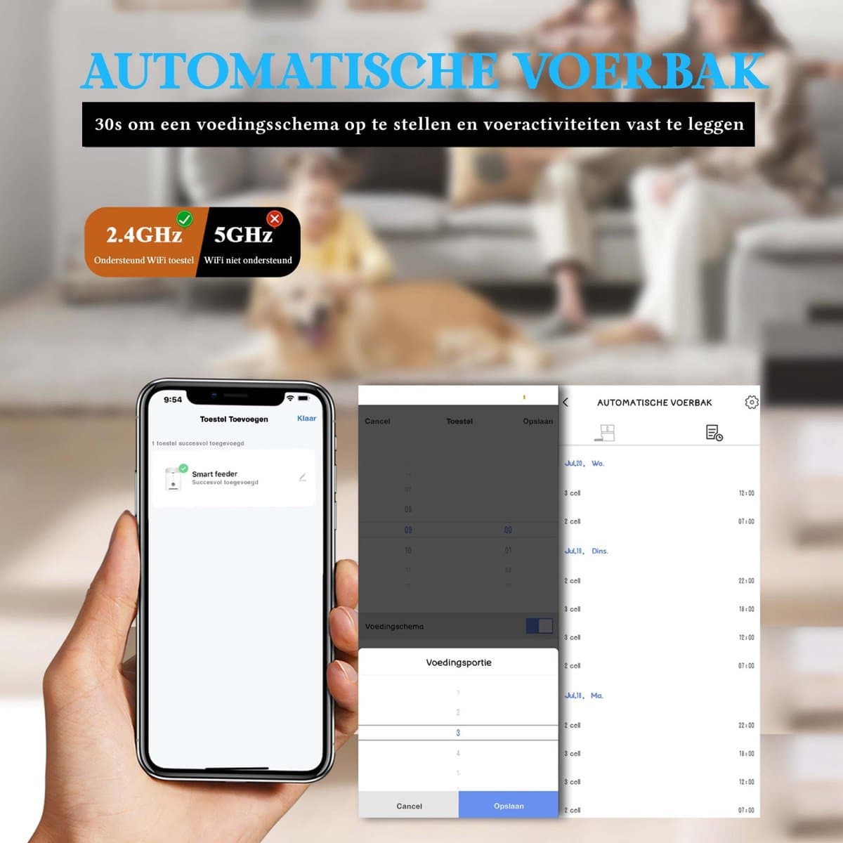 Automatische Voerbak - Kat en Hond - 2-in-1 Voerautomaat - Voerautomaat - Voice Recorder & Timer - Smart App Besturing - Voerdispenser - 6L - Zwart - Honeyguardian thumbnail 4
