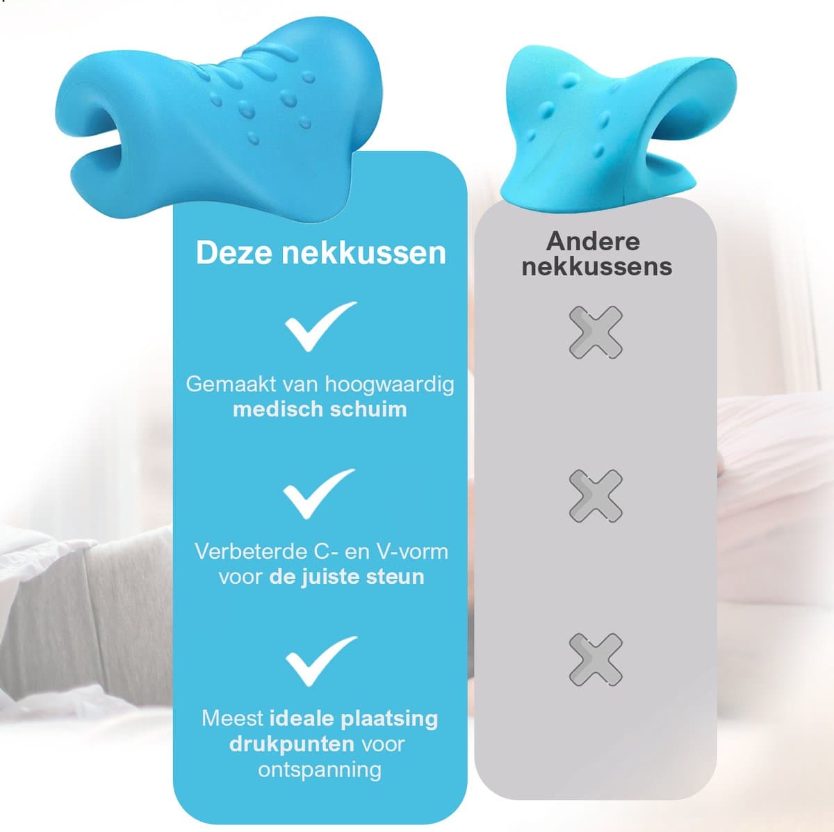 Nekstretcher - Neck releaser - Nekmassage Apparaat - Nek massagekussen - Voor Nek- Schouder- en Rugklachten – Verbeterde drukpunten – Medisch schuim thumbnail 6