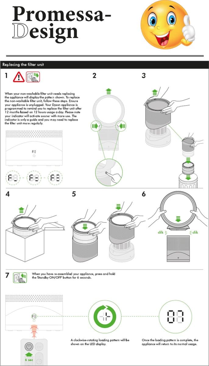 Replacement Dyson Filter-Vervangend HEPA-Filter voor DP01, DP03, HP00, HP01, HP02 en HP03 Luchtzuiveringsfilter thumbnail 8