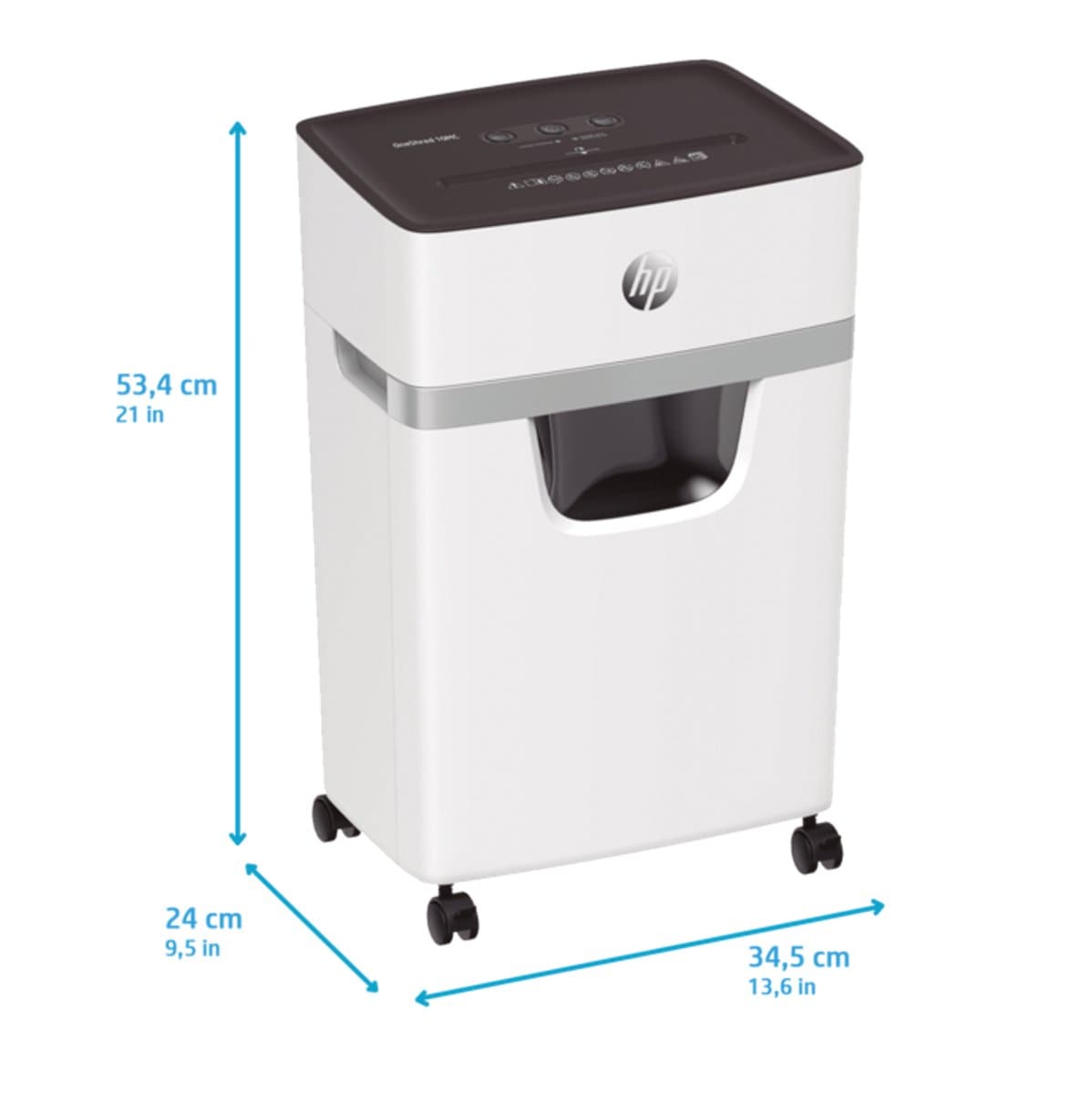 HP OneShred 10MC Papierversnipperaar - Shredder - Beveiligingsniveau P-5 - 10 vel DIN A4 - Micro Cut - 20 Liter - Kantoorgebruik - Professioneel - Wit thumbnail 4