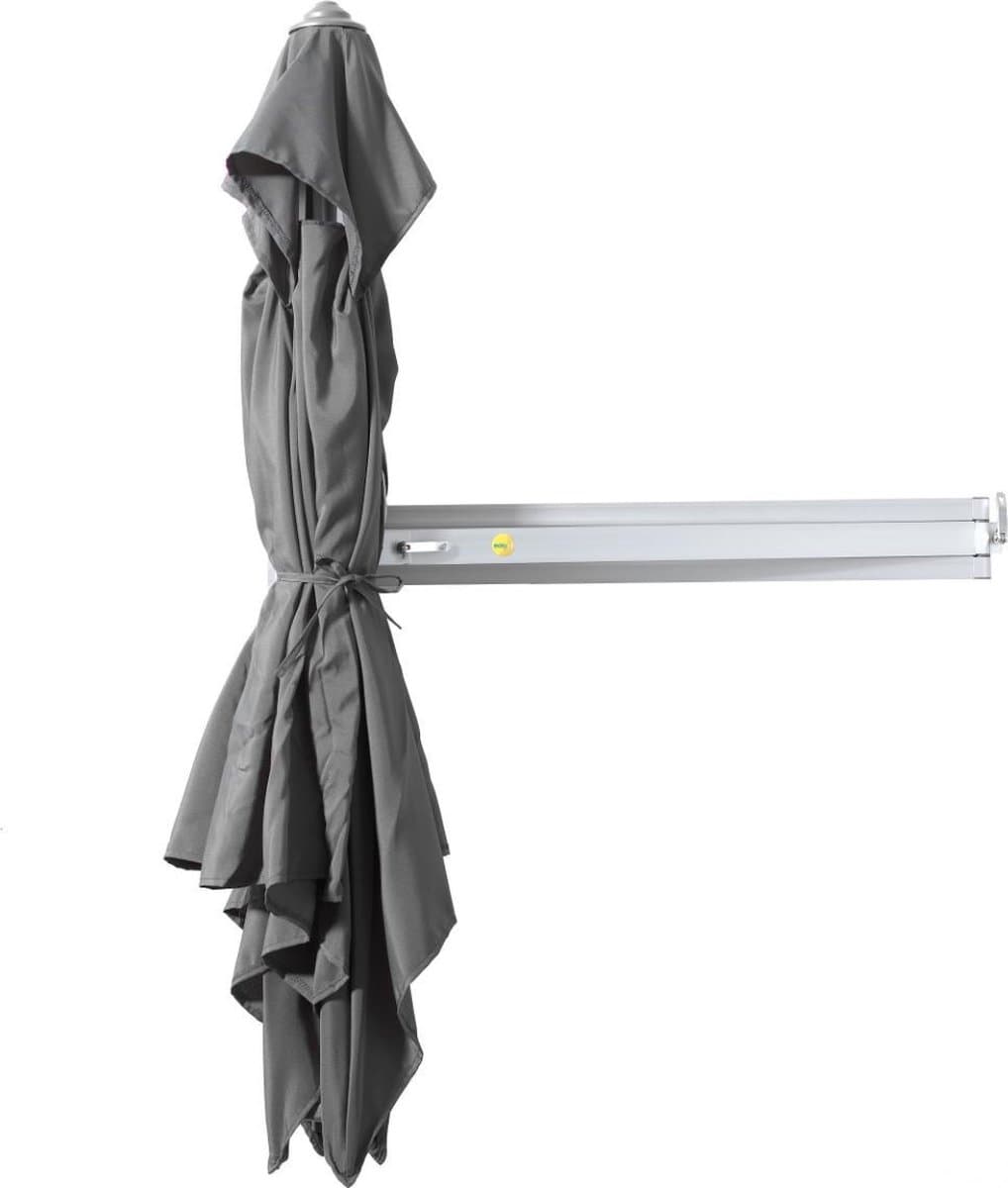 Easysol Parasol - Muurparasol - Balkonparasol - Donkergrijs - 250 cm diameter - Muurparasol ROND - Parasols - Balkon Parasol - Tuinparasol - Balkonparasol kantelbaar - Wandparasol thumbnail 6
