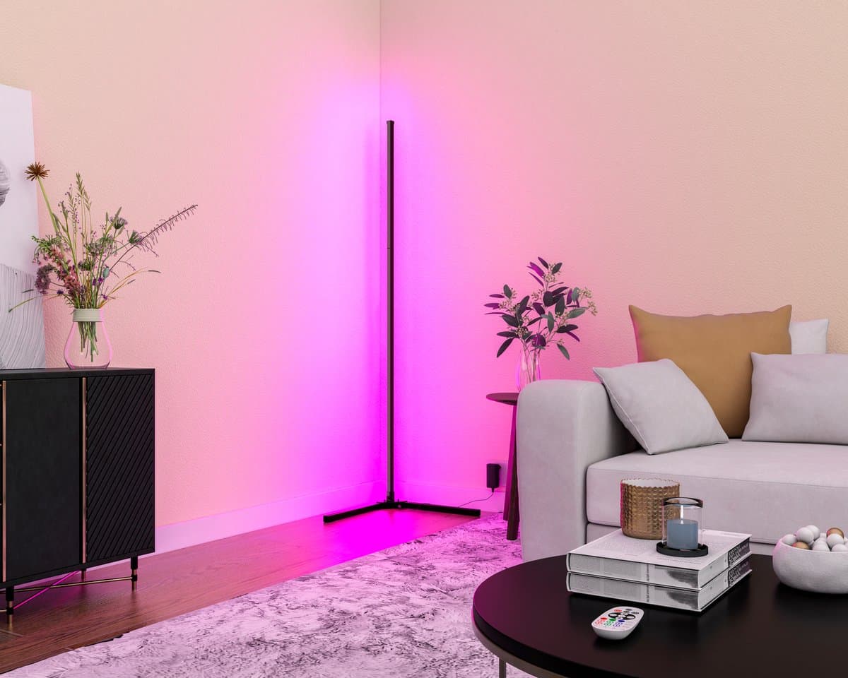 Calex Slimme LED Vloerlamp - Wifi Hoeklamp Staande Lamp - Sfeerverlichting Dimbaar RGB en Wit Licht - App en afstandsbediening thumbnail 6