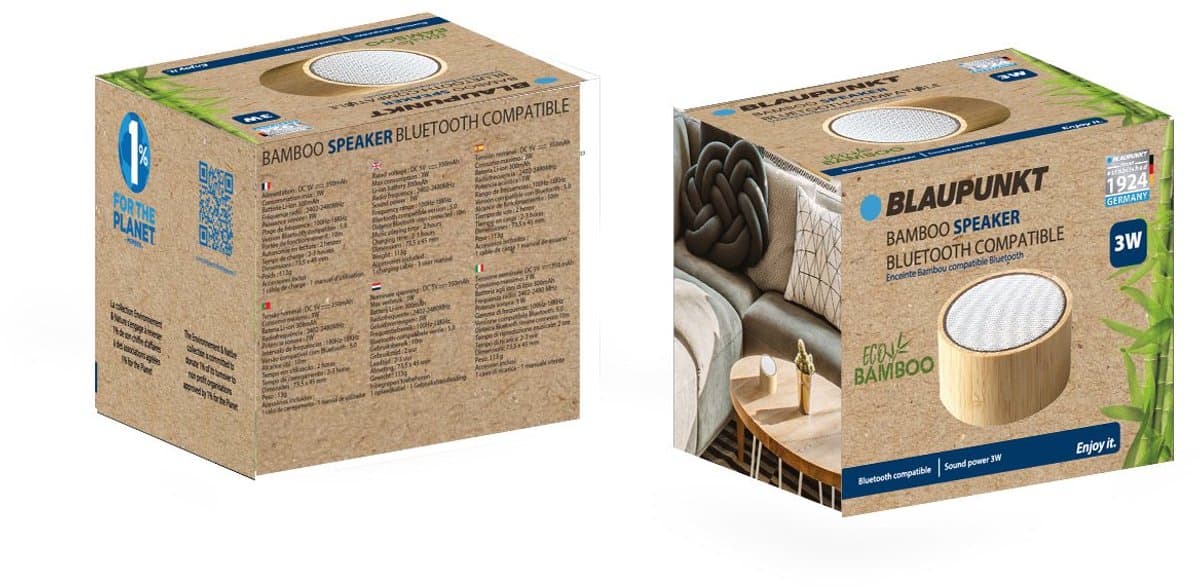 Blaupunkt BLP3630: compacte houten bluetooth speaker 3W thumbnail 3