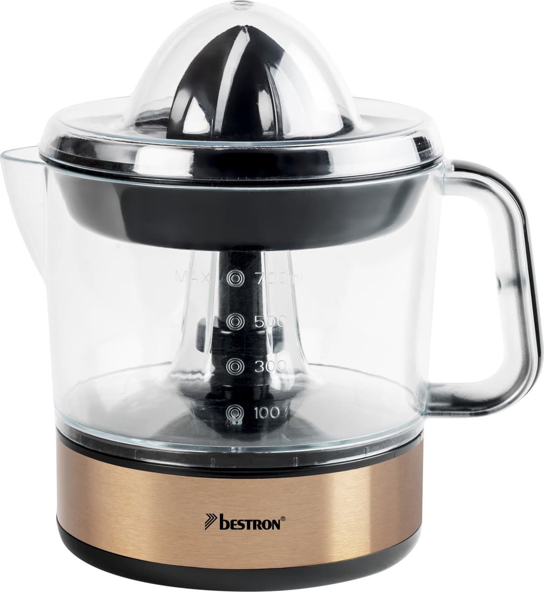 Bestron Citruspers Elektrisch - ACJ350CO - 40W - Incl. 2 perskegels, aromadeksel, sap reservoir - 0,7 Liter - Koper - 5 jaar garantie thumbnail 2