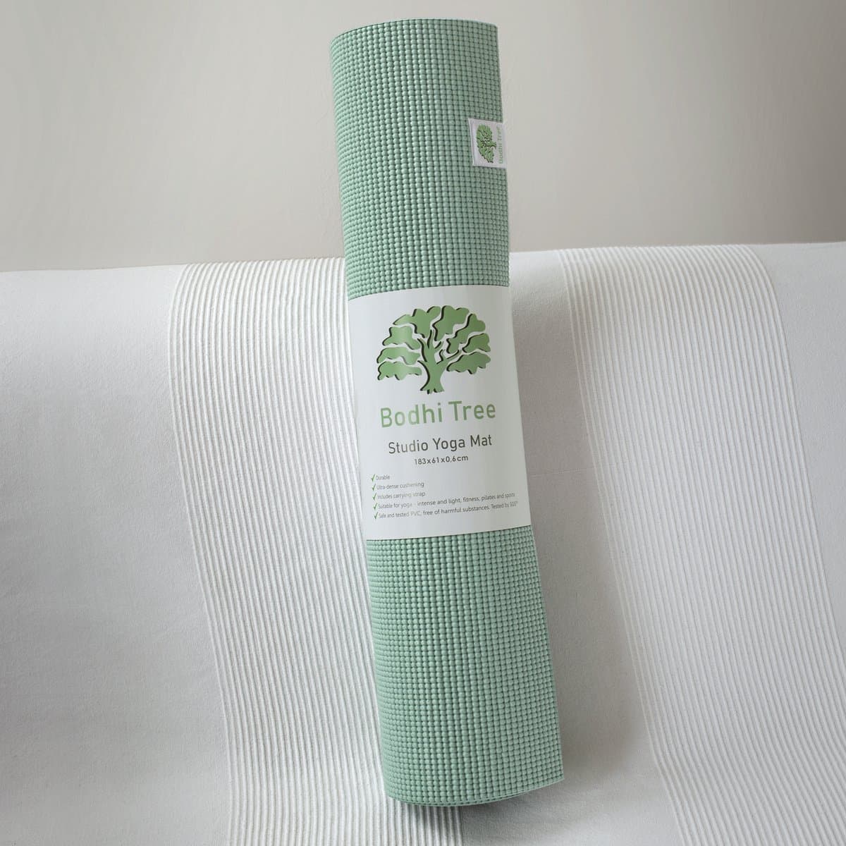 Bodhi Tree Yogamat 6 mm (183 × 61 cm) - Extra dik & antislip - Inclusief draagriem - Mint Groen thumbnail 2