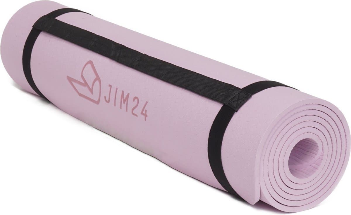 Jim24 Yogamat - Yoga Mat Antislip - Fitness Mat - Sportmat - Pilates Mat - Slijtvast - Extra Dikke Gym Mat - Duurzaam TPE - Incl. Draagtas en Riem - Paars thumbnail 4