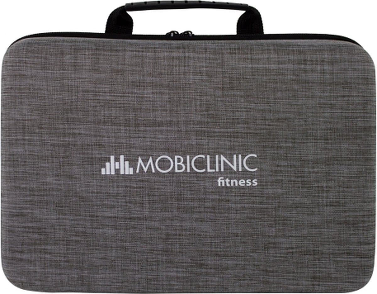 Mobiclinic PS-01 - Massageapparaat - Massage Gun - Massage pistool - 6 verschillende Opzetstukken - 30 instelbare intensiteitsniveaus - LCD scherm - Spiermassagepistool - Diep weefsel massageapparaat - Draagbaar - Grijs thumbnail 4