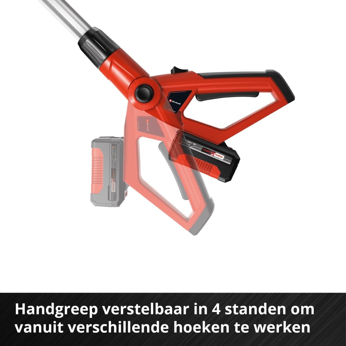 Einhell Accu Tuin-Multitool GE-HC 18 Li T Kit - Power X-Change - 18 V/3.0 Ah/Li-Ion - Zwaardlengte kettingzaag: 200 mm - Bladlengte heggenschaar: 450 mm - Tandafstand: 16 mm - Excl. accu en lader thumbnail 4