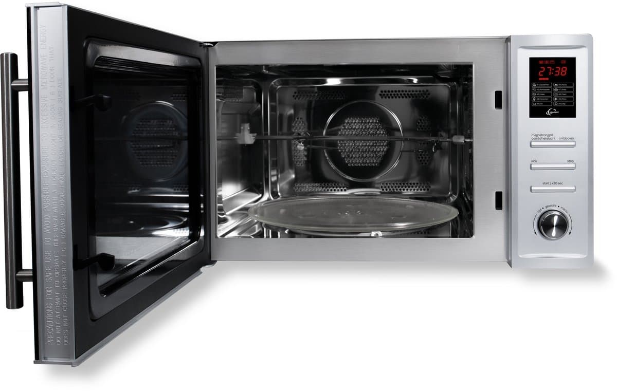 Inventum MN325CS - Vrijstaande combimagnetron - Heteluchtoven - Grill - 32 liter - 1000 watt - 10 kookprogramma's - RVS/Zwart thumbnail 3