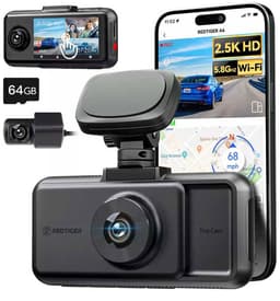 Productfoto van Redtiger A6 3CH 2K Touch Wifi Gps 64gb dashcam - 3,0 inch Lcd - 2.5K + Full HD resolutie - 64gb Micro SD kaart