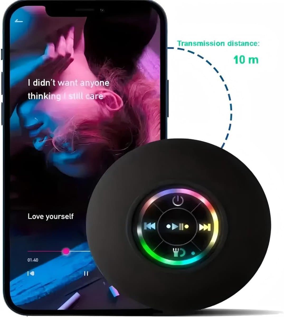 Bluetooth Douche Speaker met Zuignap en LED-verlichting thumbnail 5