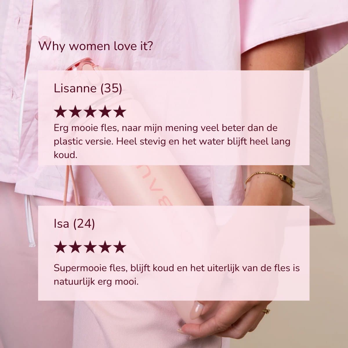 Cabau – Bloom Waterfles Staal – 870 ml – Pink – Roestvrijstalen Drinkfles met Rietje – BPA-vrij & Lekvrij – Thermosfles voor Sporten, Werk en Onderweg thumbnail 6