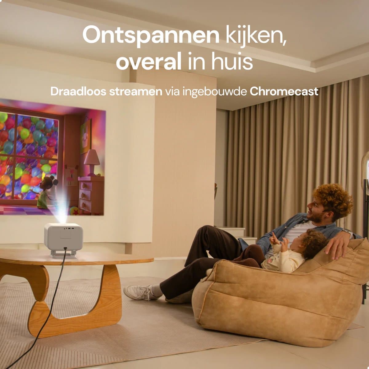 Yaber L2 Plus Beamer – 700 ANSI Lumen – Sound by JBL – Dolby Audio – Full HD 1080P – Dual-band Wi-Fi (2.4 + 5 GHz) – Bluetooth – Mini Projector met Draaibare Standaard – Voor Thuis & Presentaties thumbnail 7