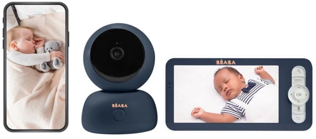 Béaba Zen Premium Video Baby Monitor – 360° Full HD met Nachtzicht – Oplaadbaar + Groot 720p HD-Scherm – Bereik ±300 m – Night Blue thumbnail 2