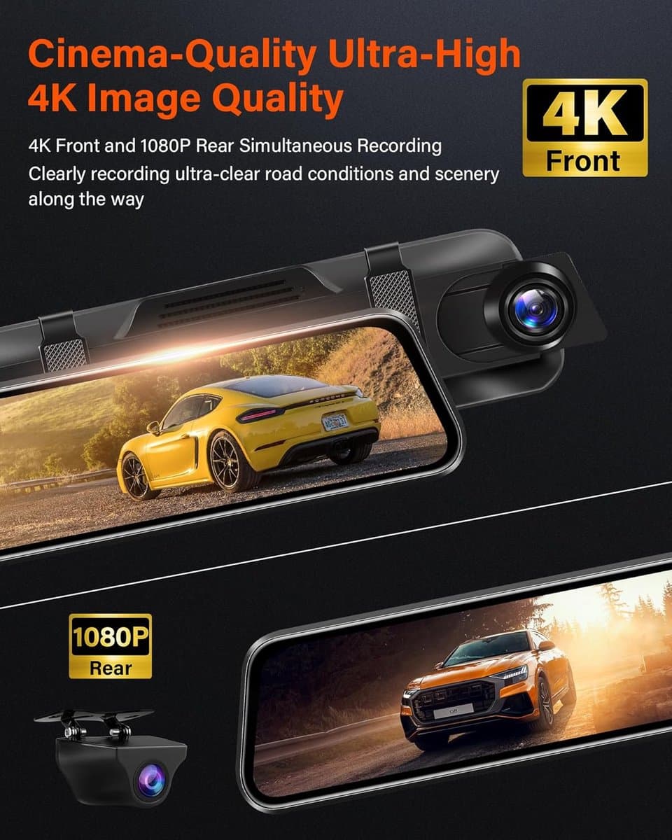 Dashcam voor auto voor en achter – Dual dashcam – Voor- en achtercamera – Autocamera – Full HD dashcam – Dashcam met nachtzicht – Dashcam met bewegingssensor – Groothoeklens – Parkeermodus – Loop recording – Dashcam met SD-kaart thumbnail 6