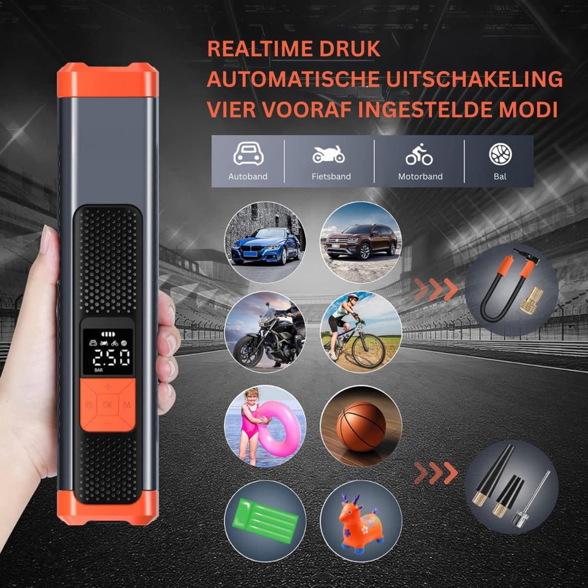 DailySupplies® Autobanden Pomp - Elektrische Fietspomp - Compressor - Luchtcompressor thumbnail 7