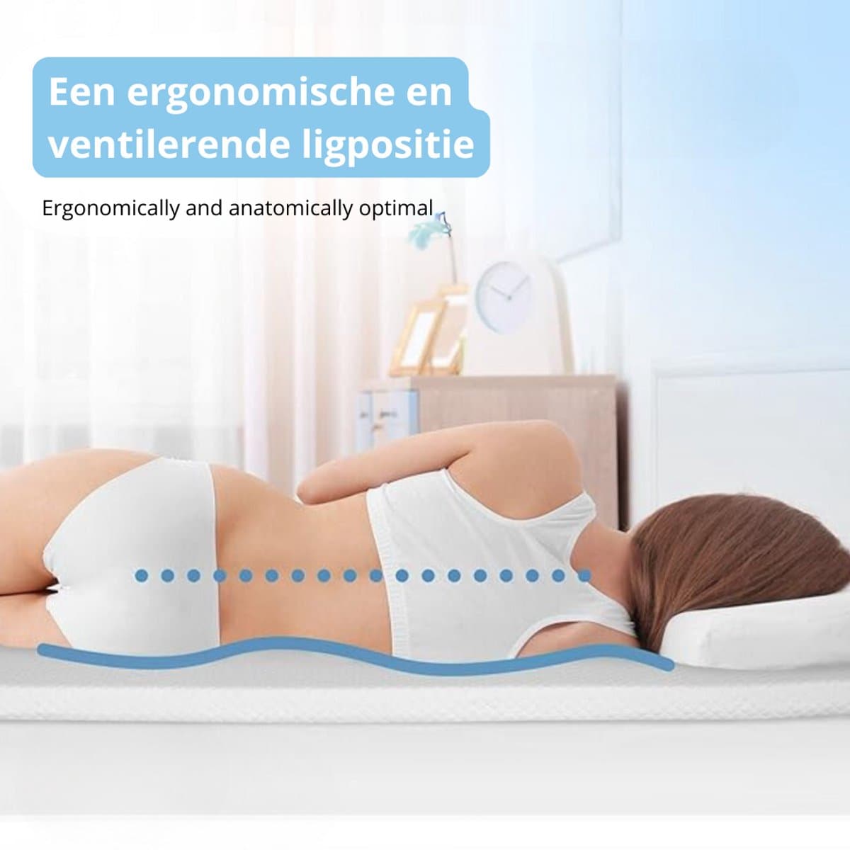 Maan matras® - Topper 160x200 - Topmatras - Topdekmatras - 8cm dik - HR Koudschuim - Afritsbaar en wasbaar - Medium Hardheid - Matrastopper - Topper Hotel XL thumbnail 7