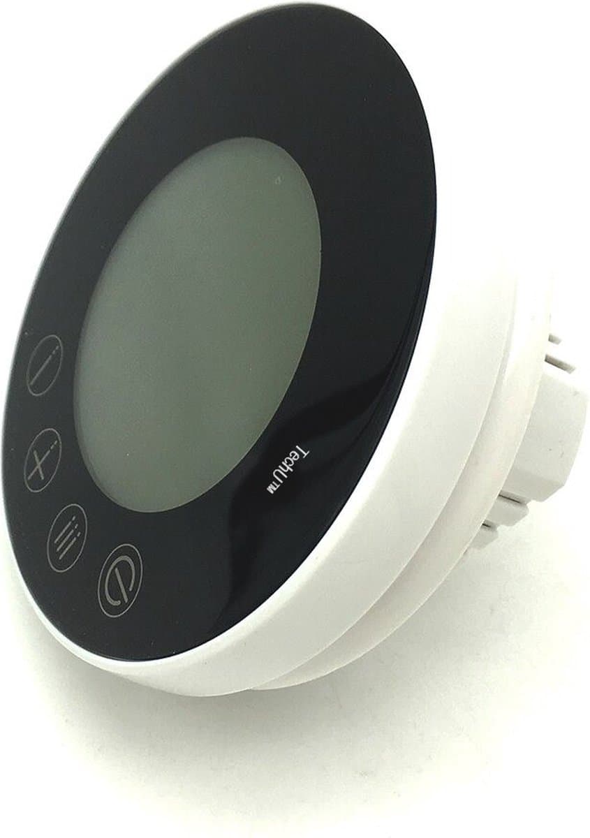 TechU™ Smart Thermostaat Round – Zwart met Witte Rand – Alleen voor Elektrische Vloerverwarming – Wifi & App – Google Assistant & Alexa – Persoonlijk programma instelbaar thumbnail 6
