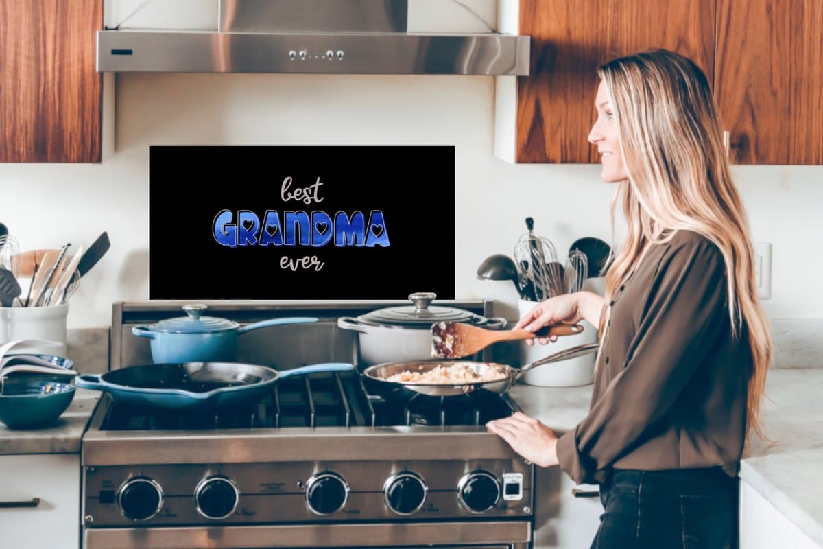 Spatscherm keuken 80x40 cm - Kookplaat achterwand Spreuken - Oma - Best grandma ever - Quotes - Muurbeschermer - Spatwand fornuis - Hoogwaardig aluminium thumbnail 5