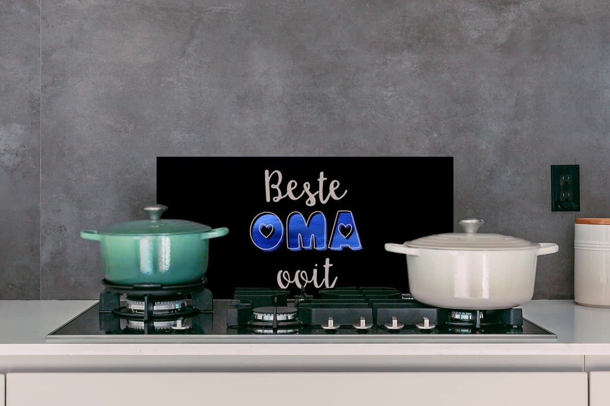 KitchenYeah Spatscherm 70x30 cm aluminium - Beste oma ooit thumbnail 4