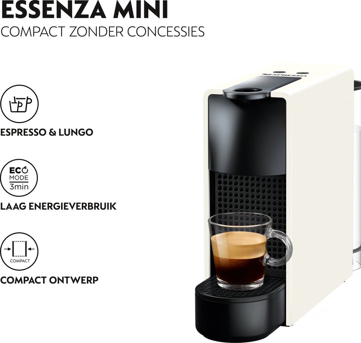 Krups Nespresso Essenza Mini XN1101 - Koffiecupmachine - Wit thumbnail 7