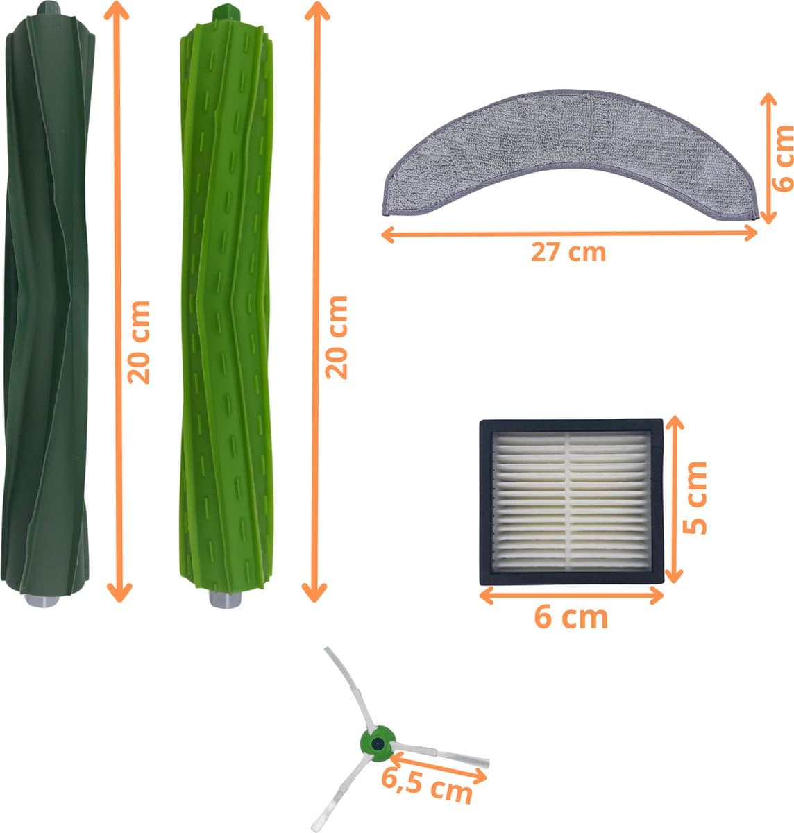 Accessoirespakket voor iRobot Roomba Combo J7 PLUS / Combo J9 PLUS - Filter/Dweil/Zijborstel/Afzuigrol thumbnail 2
