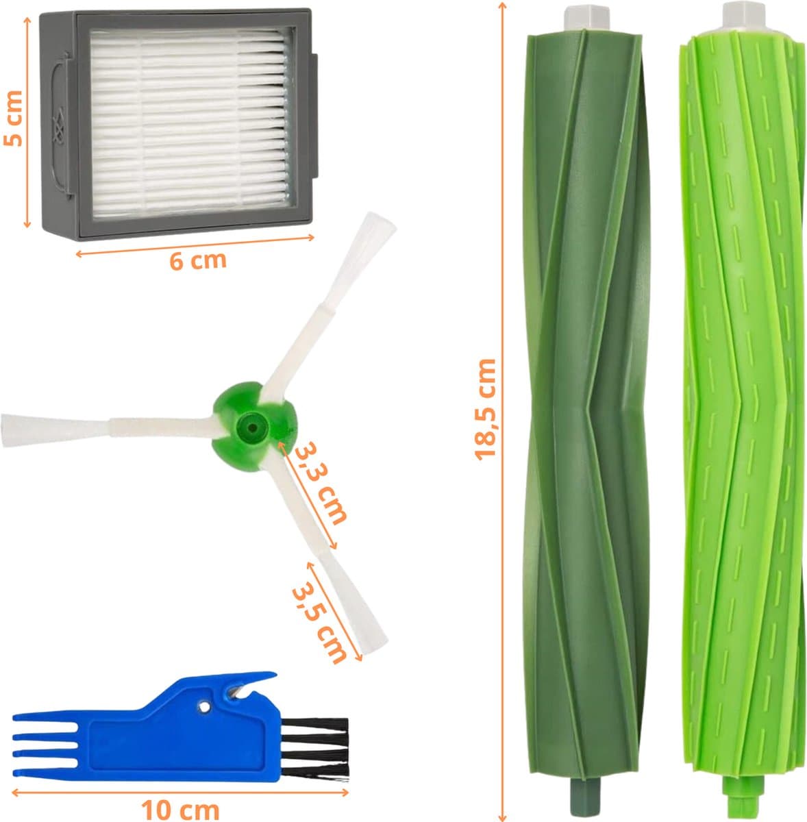 Accessoirespakket voor iRobot Roomba j7+/j7/i8+/i8/i7+/i7/i6+/i6/i5+/i5/i4+/i4/i3+/i3/E5/E6/E7 Filters/zijborstels/afzuigrollen thumbnail 2