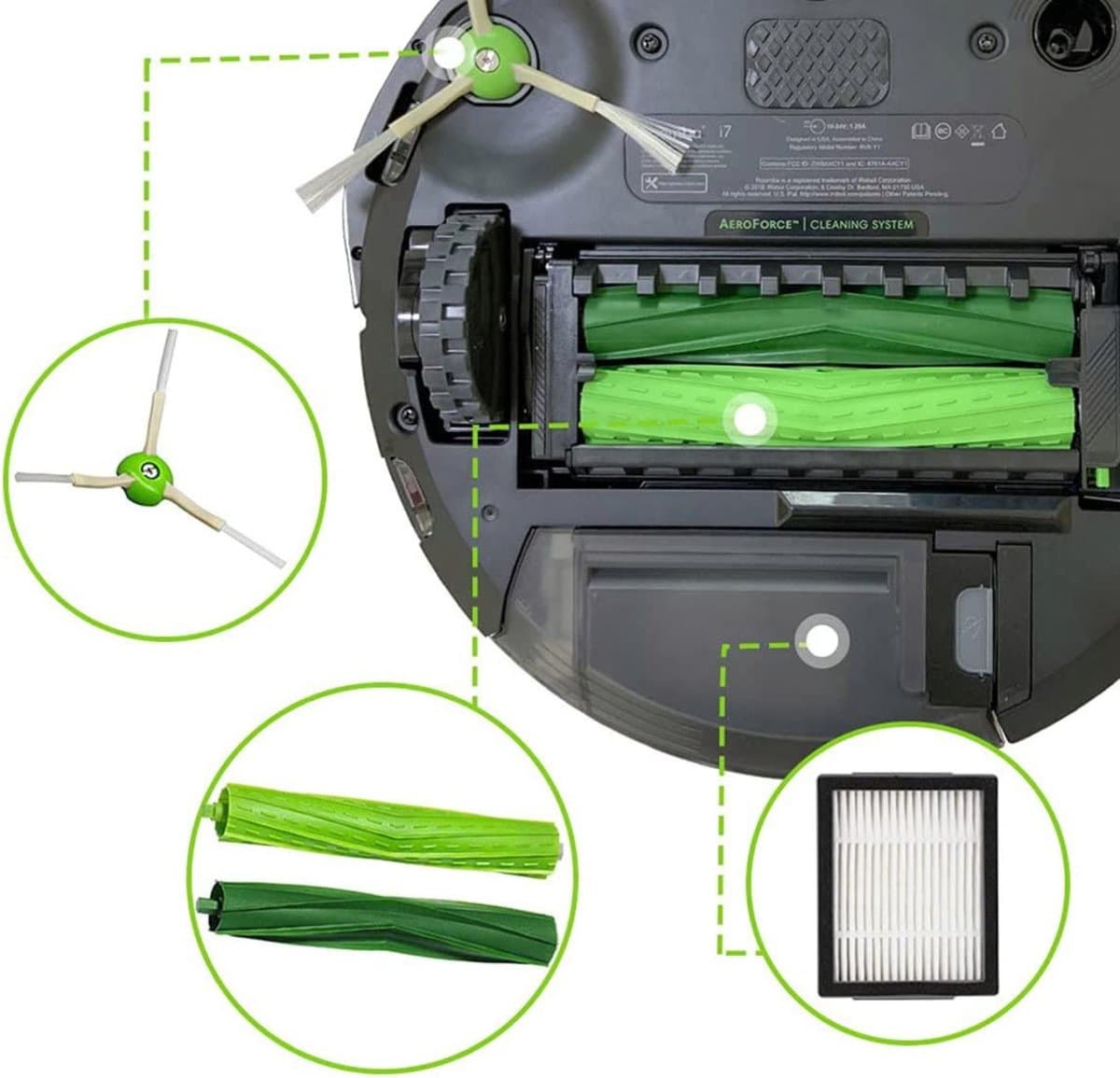 Accessoirespakket voor iRobot Roomba j7+/j7/i8+/i8/i7+/i7/i6+/i6/i5+/i5/i4+/i4/i3+/i3/E5/E6/E7 Filters/zijborstels/afzuigrollen thumbnail 6