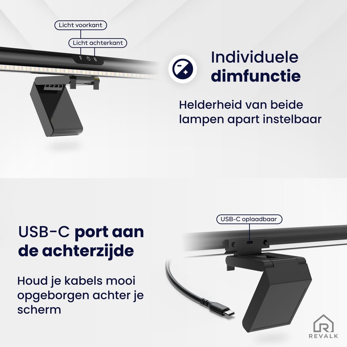 Monitor lamp Met Backlight - Bureaulamp - Leeslamp - Klemlamp - Light Bar - Dimbaar - Verschillende kleurinstellingen - Zwart thumbnail 4