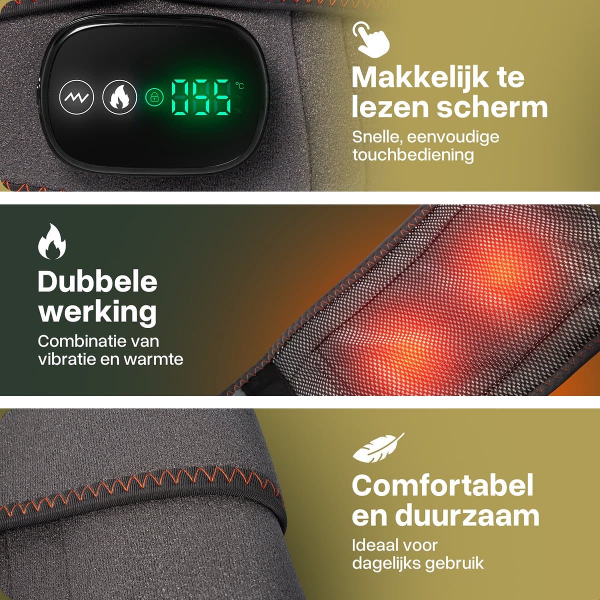 Jake Boss® Massageband Apparaat - Rugmassage met Infrarood Verwarmings Band - Rugband Onderrug - Warmteband Kussen voor Rug & Buik - Rugpijn Warmtegordel - Elektrisch Massagekussen - Warmte en Massage Apparaten thumbnail 6
