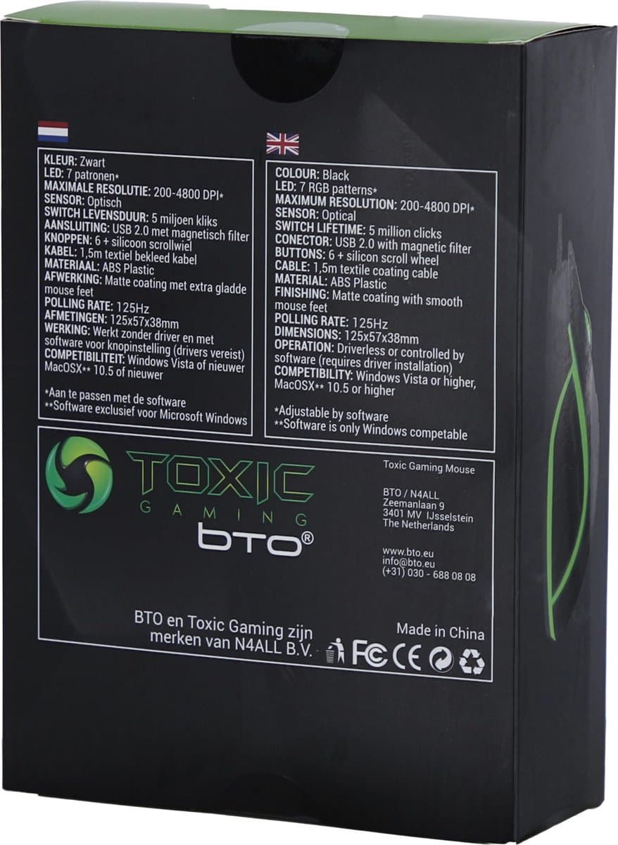 BTO TOXIC RGB-gamingmuis met 4800 dpi en USB thumbnail 7