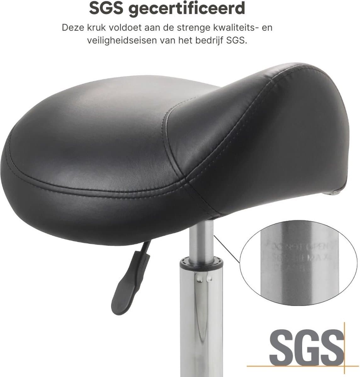 ZenGrowth ergonomische zadelkruk hoge gasveer - ARBO-gecertificeerd thumbnail 6