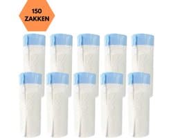 JustValue Kattenbakzakken Uitsluitend Voor Automatische Kattenbakken - 10 rollen - 150 Zakken - 15 Stuks Per Rol - Geschikt voor 65L Kattenbakken