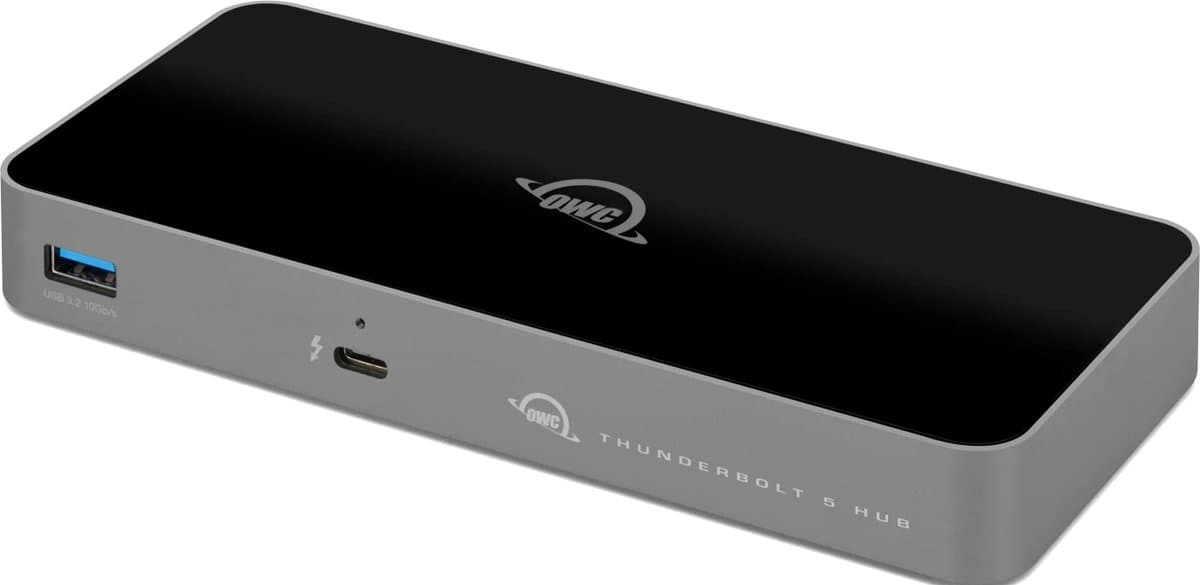 OWC Thunderbolt 5 Hub - 4x USB-C & 1x USB-A - 120 Gb/s - 140W - Zilver/Zwart thumbnail 2