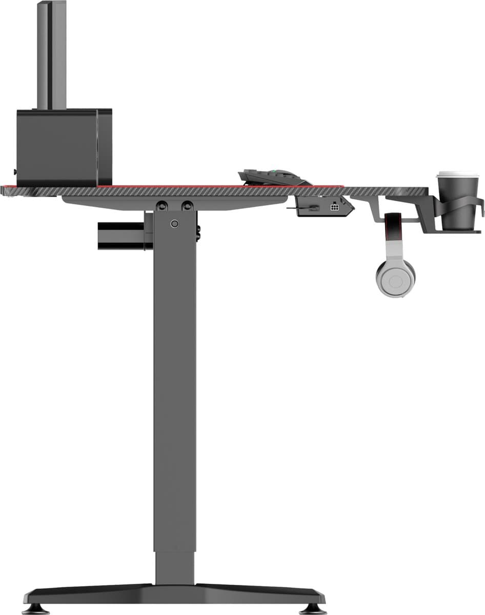 VDD Gaming - Bureau - Game Desk - Zit Sta Bureau - Elektrisch in Hoogte Verstelbaar - Zit-sta Bureau - Game Bureau - Gaming Desk - Computer Tafel - 160 x 75 cm - Zwart - Maximale hoogte 120 cm thumbnail 6