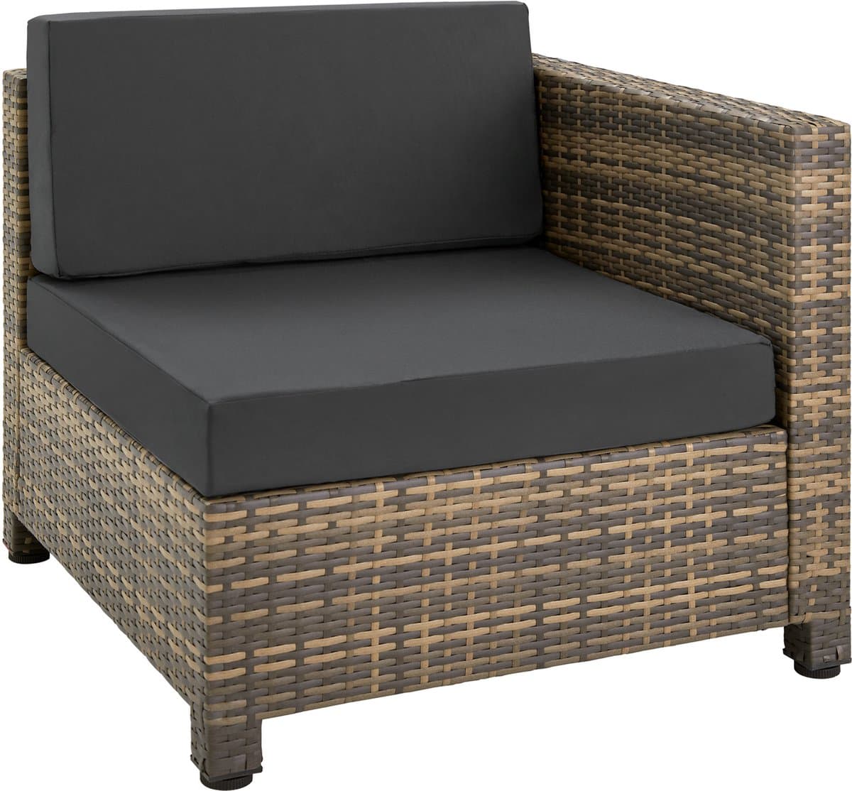 tectake® - Tuinmeubelset - Wicker loungeset - Balkonmeubelset - Kussens 10 cm hoogte - Voor tuin en balkon - 2 fauteuils, 2 hoekstoelen, 1 tafel, 1 hocker - Incl. 2 sets kussenhoezen - naturel thumbnail 2
