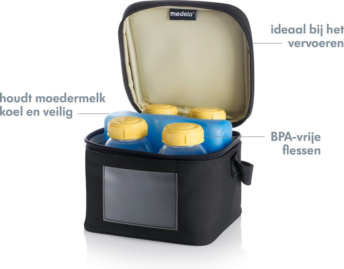 Medela Koeltas met 4 moedermelkflesjes – Inclusief koelelement – Compact en handig thumbnail 2