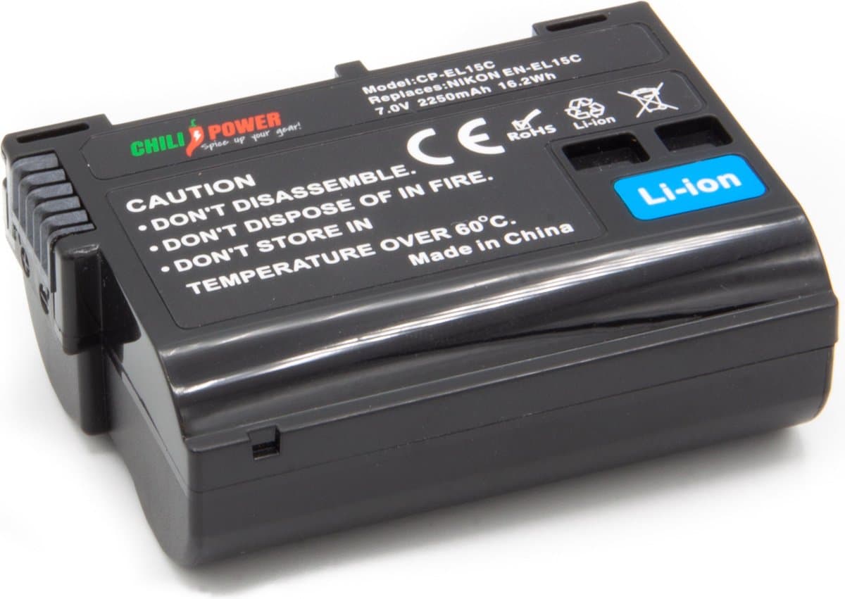 ChiliPower Nikon EN-EL15c accu - 2250mAh - 2-Pack thumbnail 2