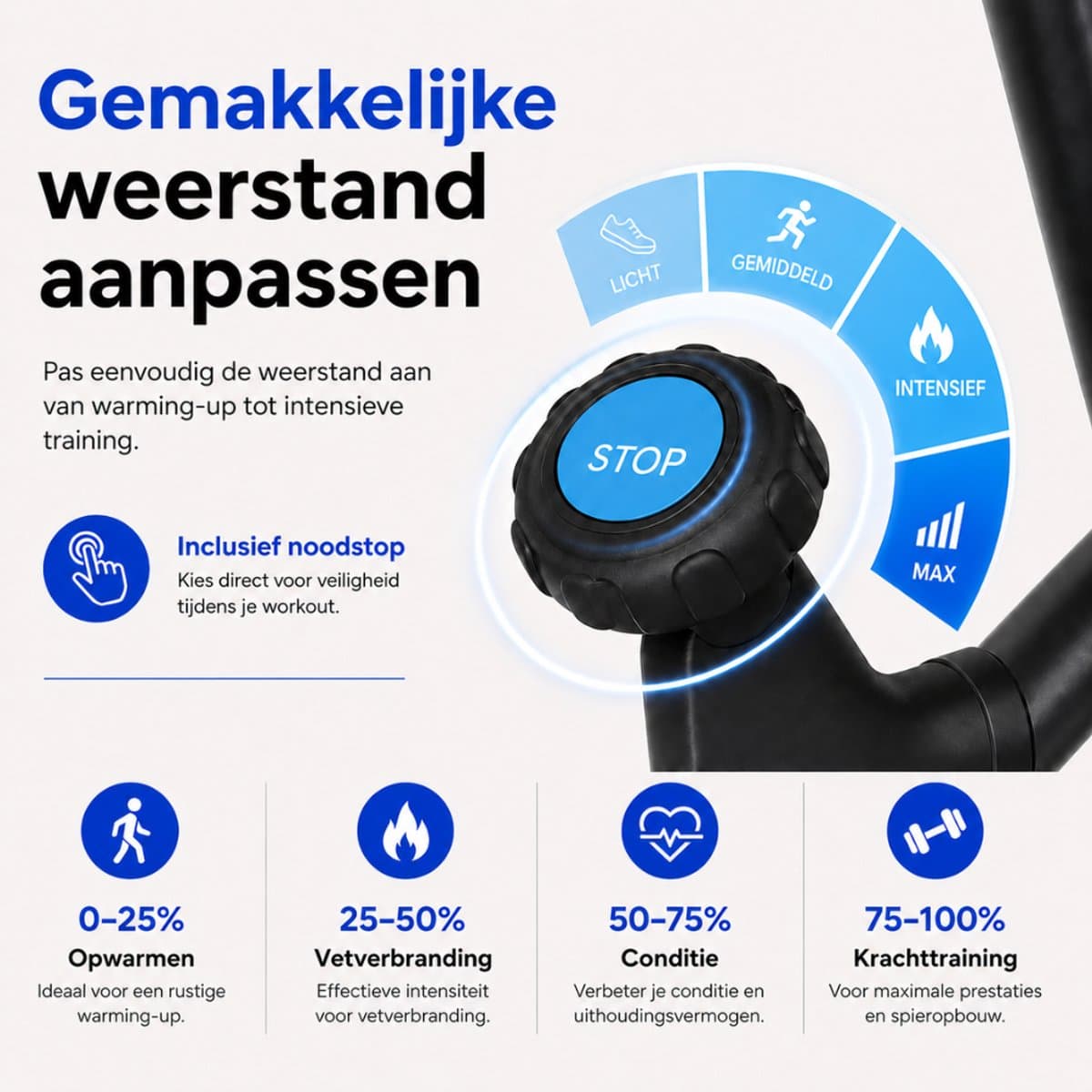 Sportfloww Hometrainer II - Fitness Fiets - Spinningfiets - 8KG Vliegwiel -Hartslagmeter - Incl App thumbnail 3