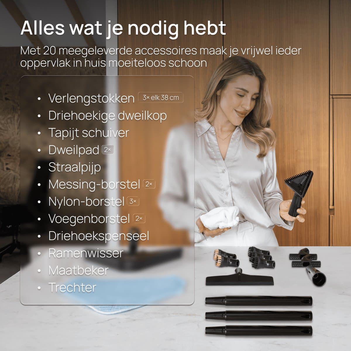 Skrub Stoomreiniger PRO – Tapijtreiniger – Handstomer – 1500W – Stoomdweil & Vloerreiniger – Carpet Cleaner met 20 Accessoires – 45 Min Stomen thumbnail 6