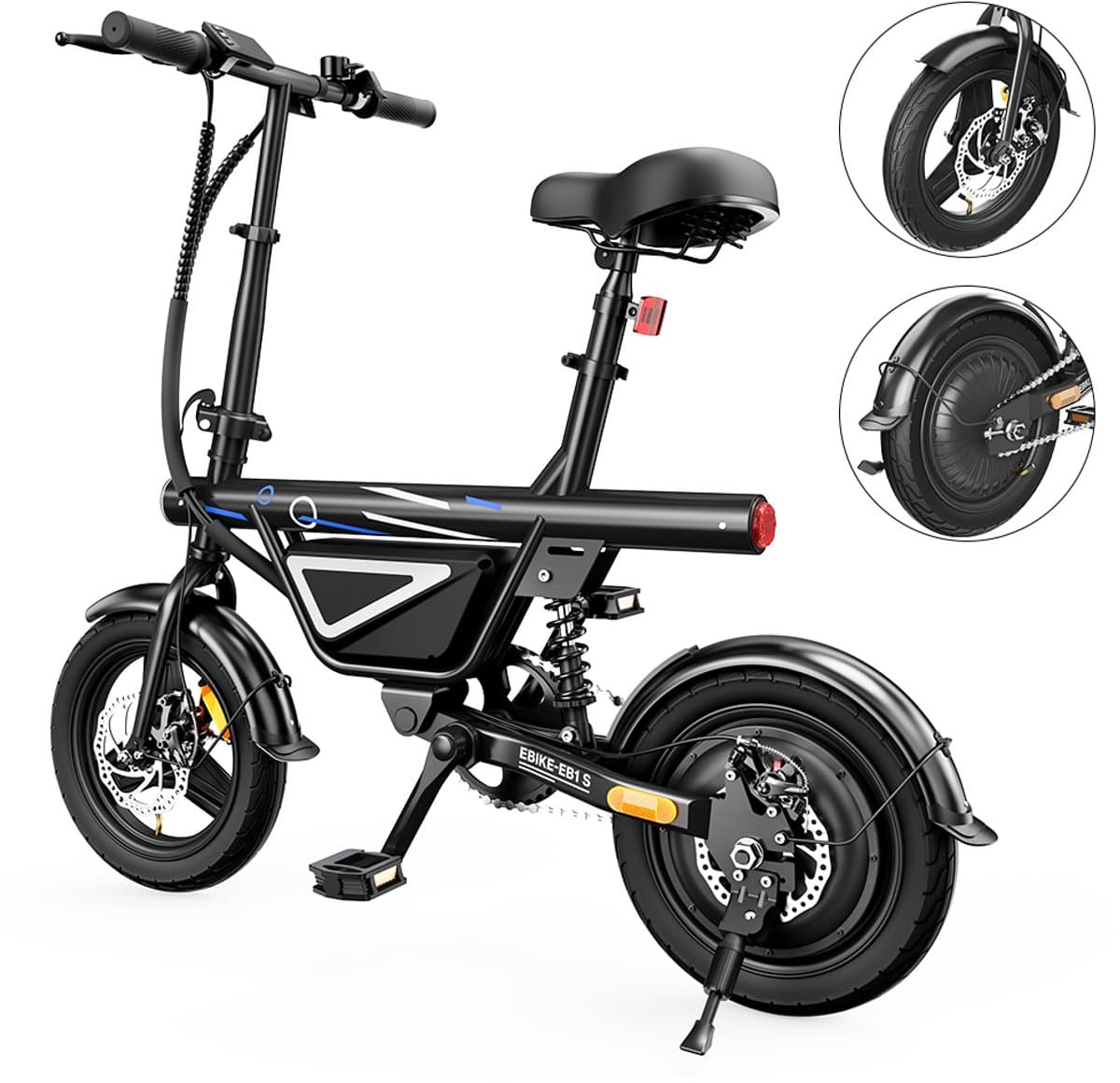 iScooter EB1S E-Bike - 14 inch - 30km actieradius - 250W motor - zwart thumbnail 2