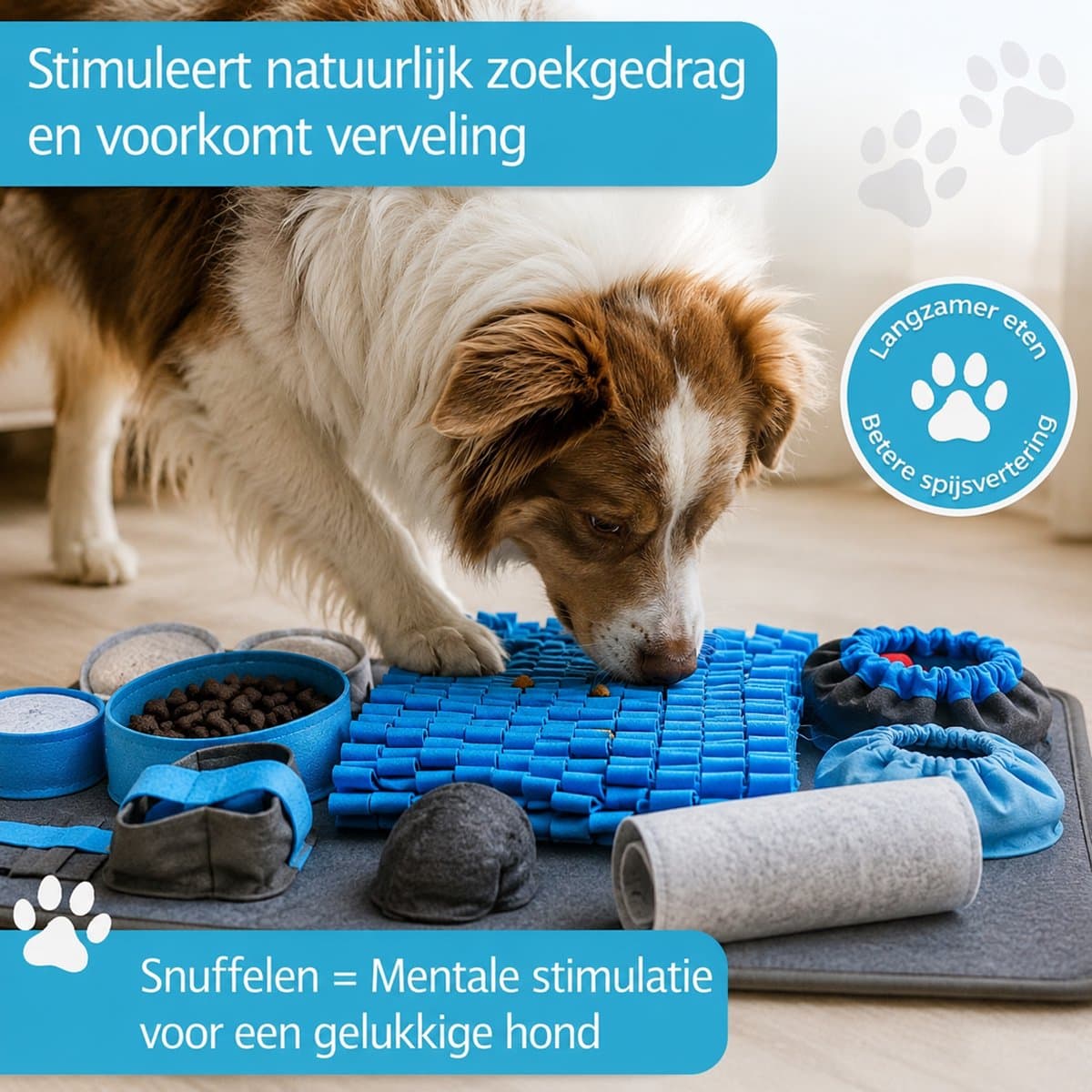 Snuffelmat Hond - Intelligentiespeelgoed met 10 Functies - Denkspel & Slow Feeder - Anti Verveling thumbnail 3