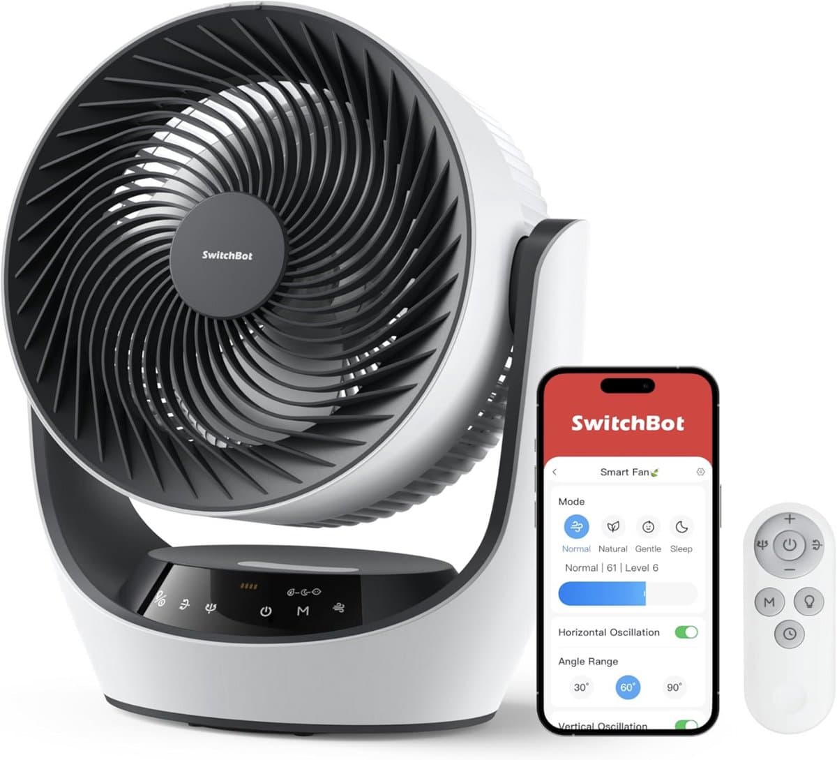 SwitchBot Battery Circulator Fan met accu en app