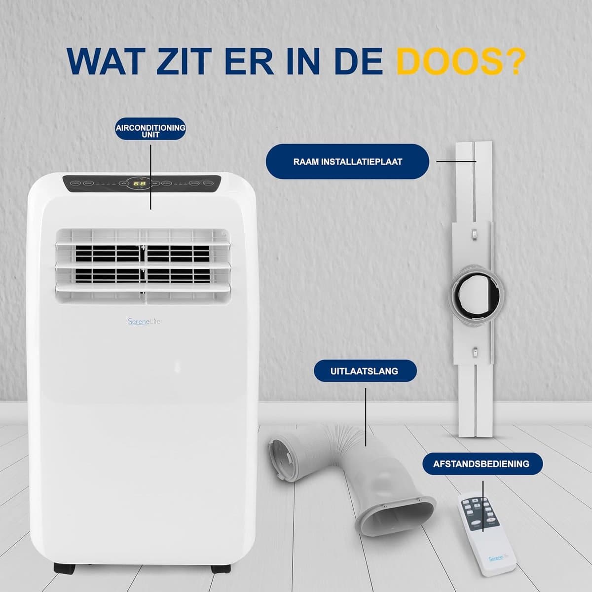 Mobiele airco draagbaar airconditioner met ontvochtiger afstandsbediening 9000 BTU thumbnail 5
