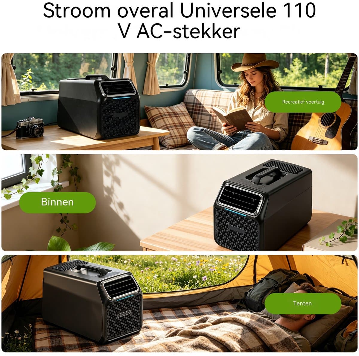 Mobiele Airco - Airconditioner Met Slang - Koelen Ontvochtigen Ventileren - Afstandsbediening En Timer - 7500 BTU - Kleine Ruimtes - 54,3x31,5x36,3 cm - Zwart thumbnail 7
