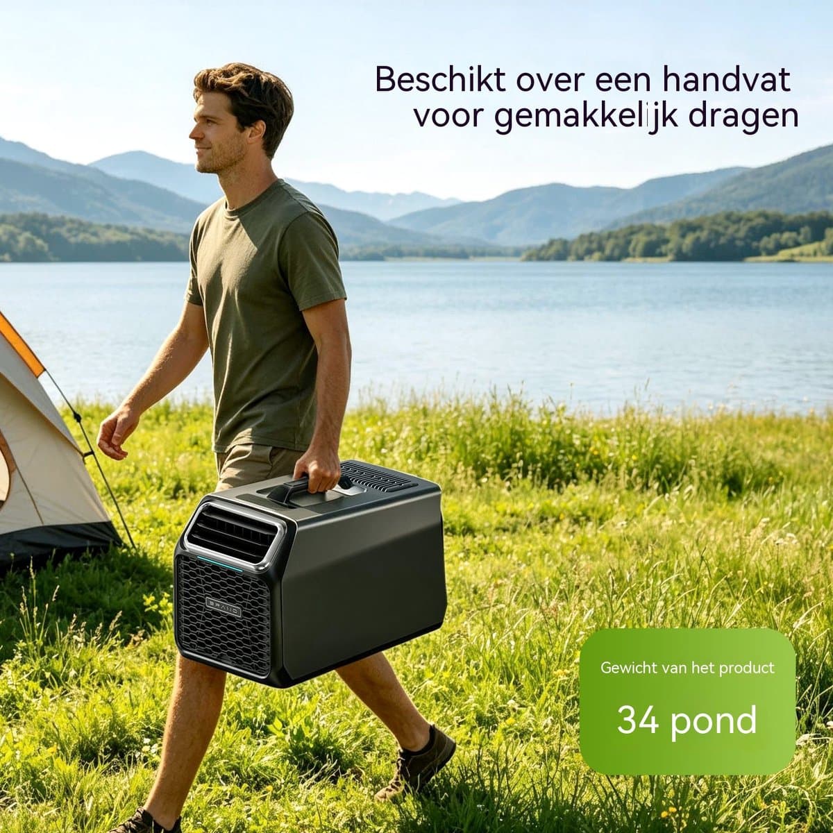 Mobiele Airco - Airconditioner Met Slang - Koelen Ontvochtigen Ventileren - Afstandsbediening En Timer - 7500 BTU - Kleine Ruimtes - 54,3x31,5x36,3 cm - Zwart thumbnail 5