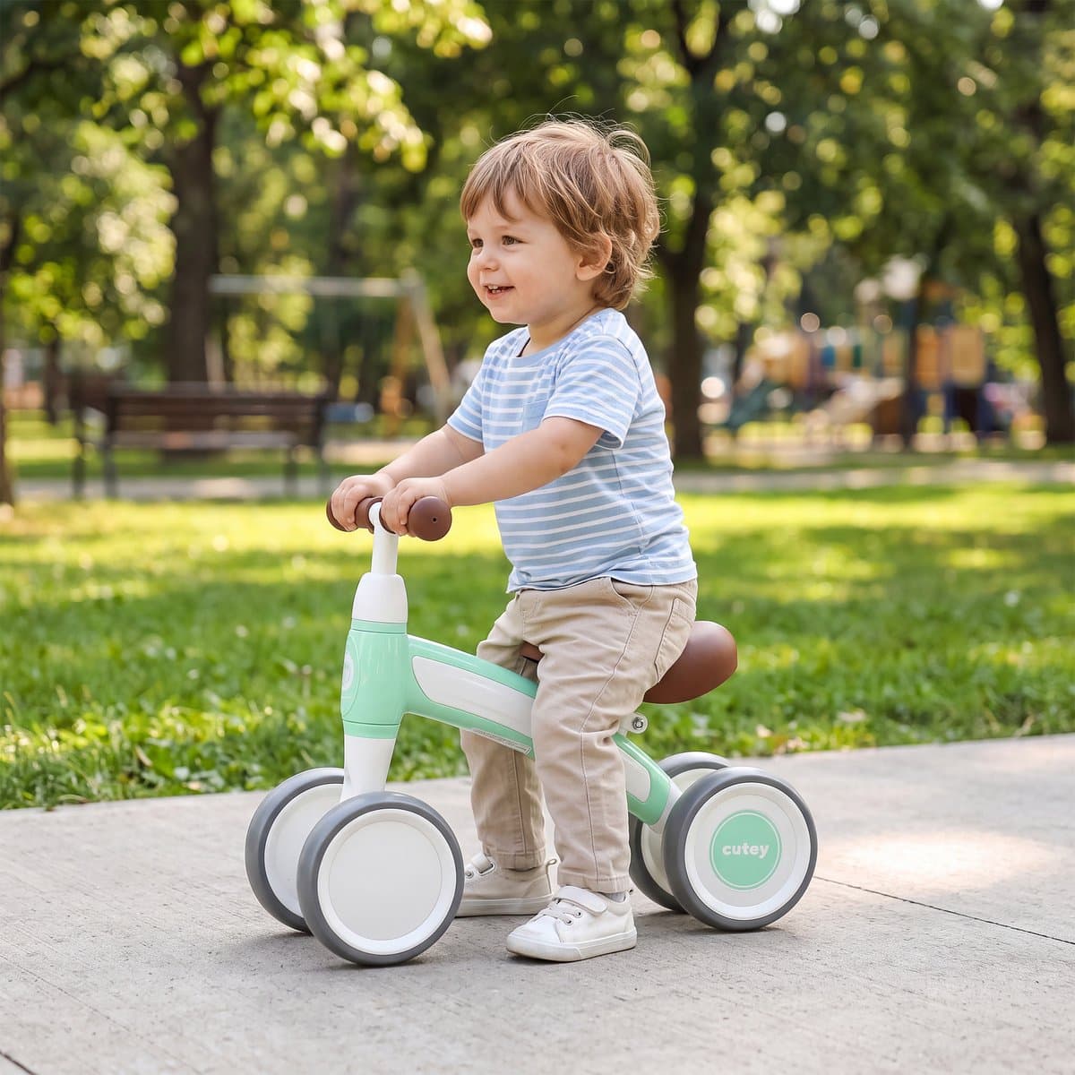 Qplay Cutey Loopfiets - Peuter Balansfiets - Lichtgewicht - Groen thumbnail 2