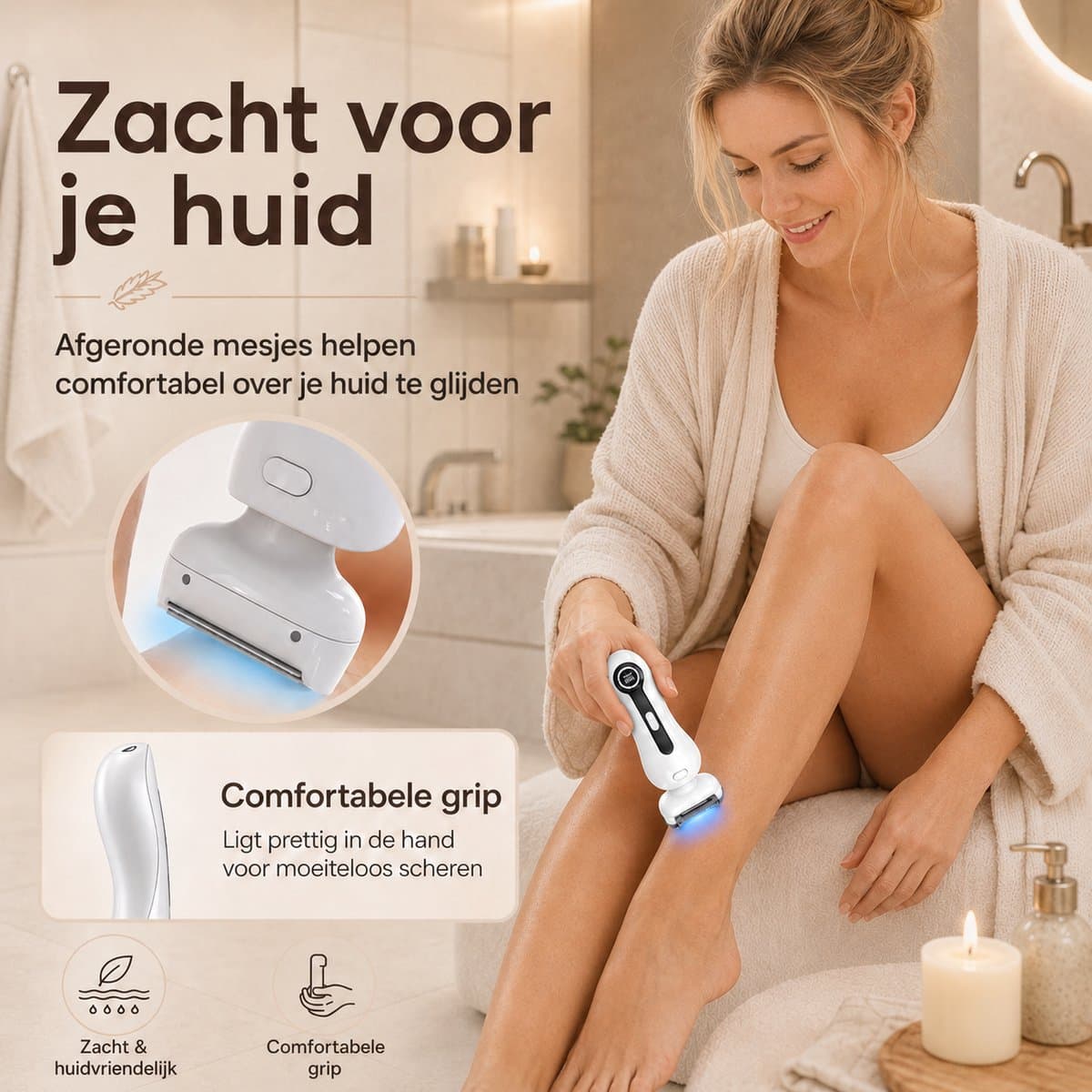 NueNext 3 in 1 Ladyshave Voor Vrouwen Gezicht - Oksels - Benen - Bikinilijn - Scheerapparaat Vrouw - Trimmer dames - Ladyshaves Bikinitrimmer - Oplaadbaar thumbnail 6